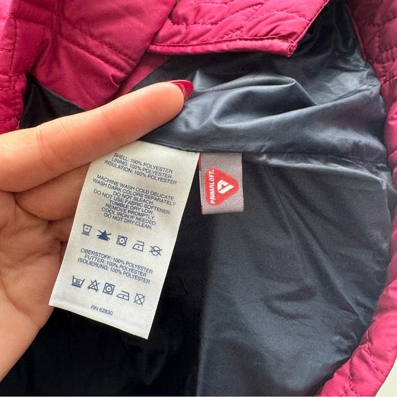 Lands End Quilted Coat Berry Pink Lightweight Jacket Size Small NWT - Picture 8 of 10